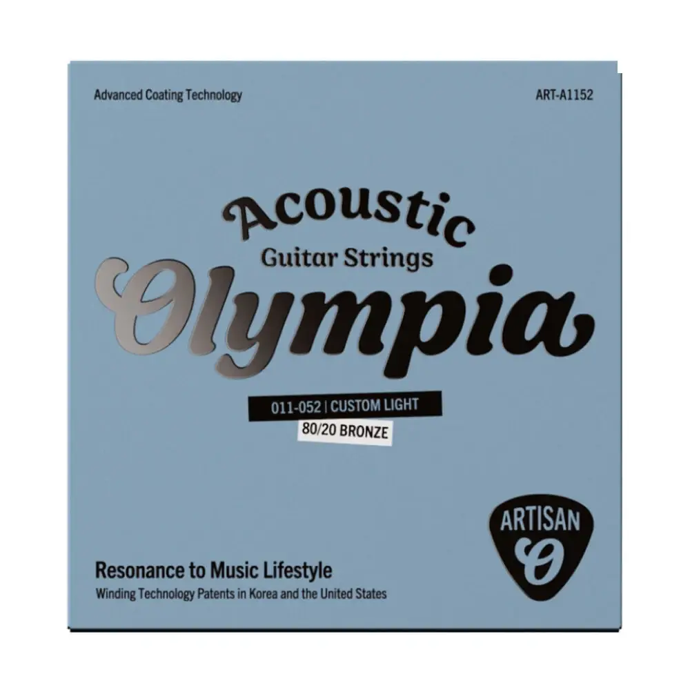Olympia ART-A1152 樂手系列塗層黃銅木吉他弦 弦徑 11-52 包裝