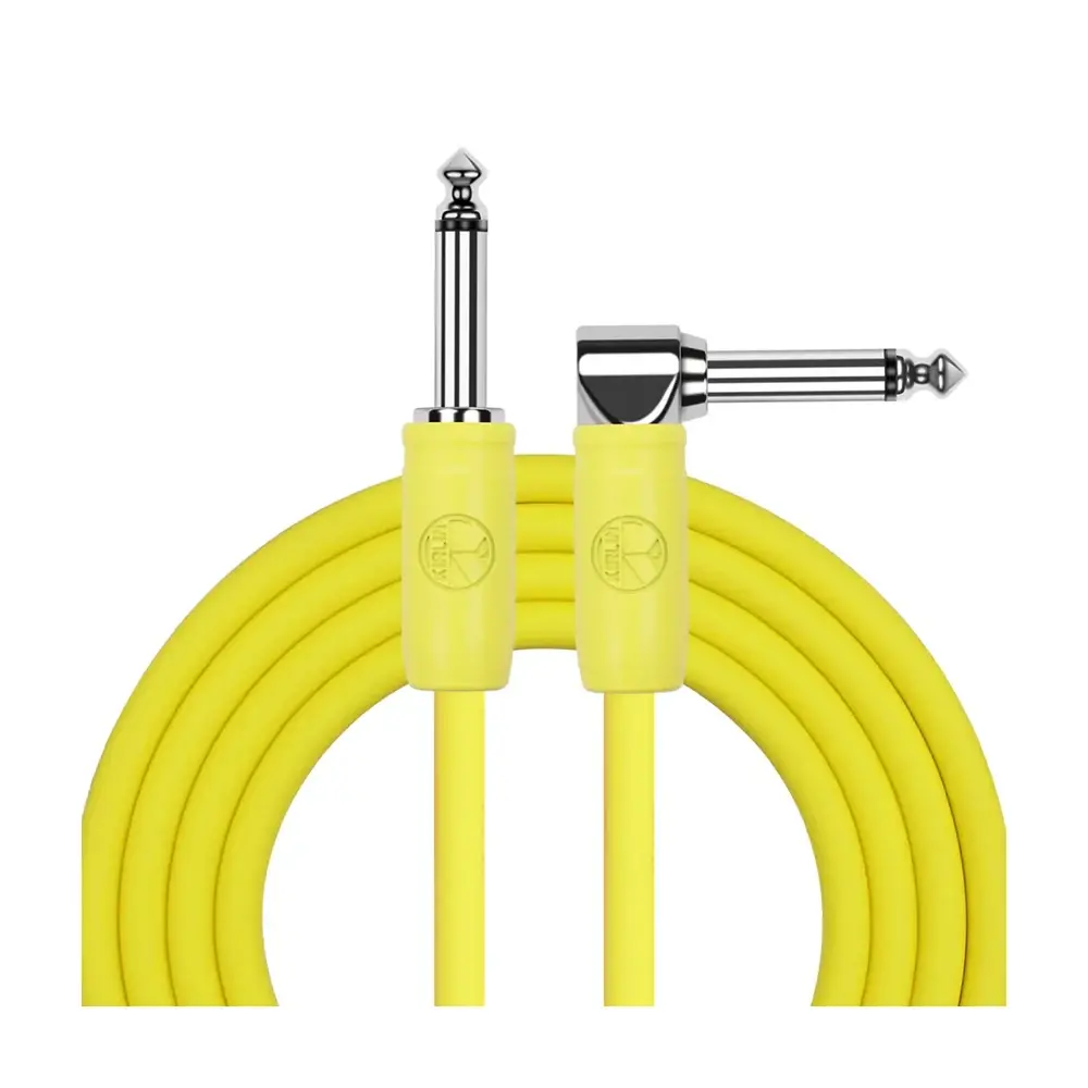 KIRLIN IPCC-242 馬卡龍色樂器導線 黃色 24AWG 6.3mm 直頭L頭