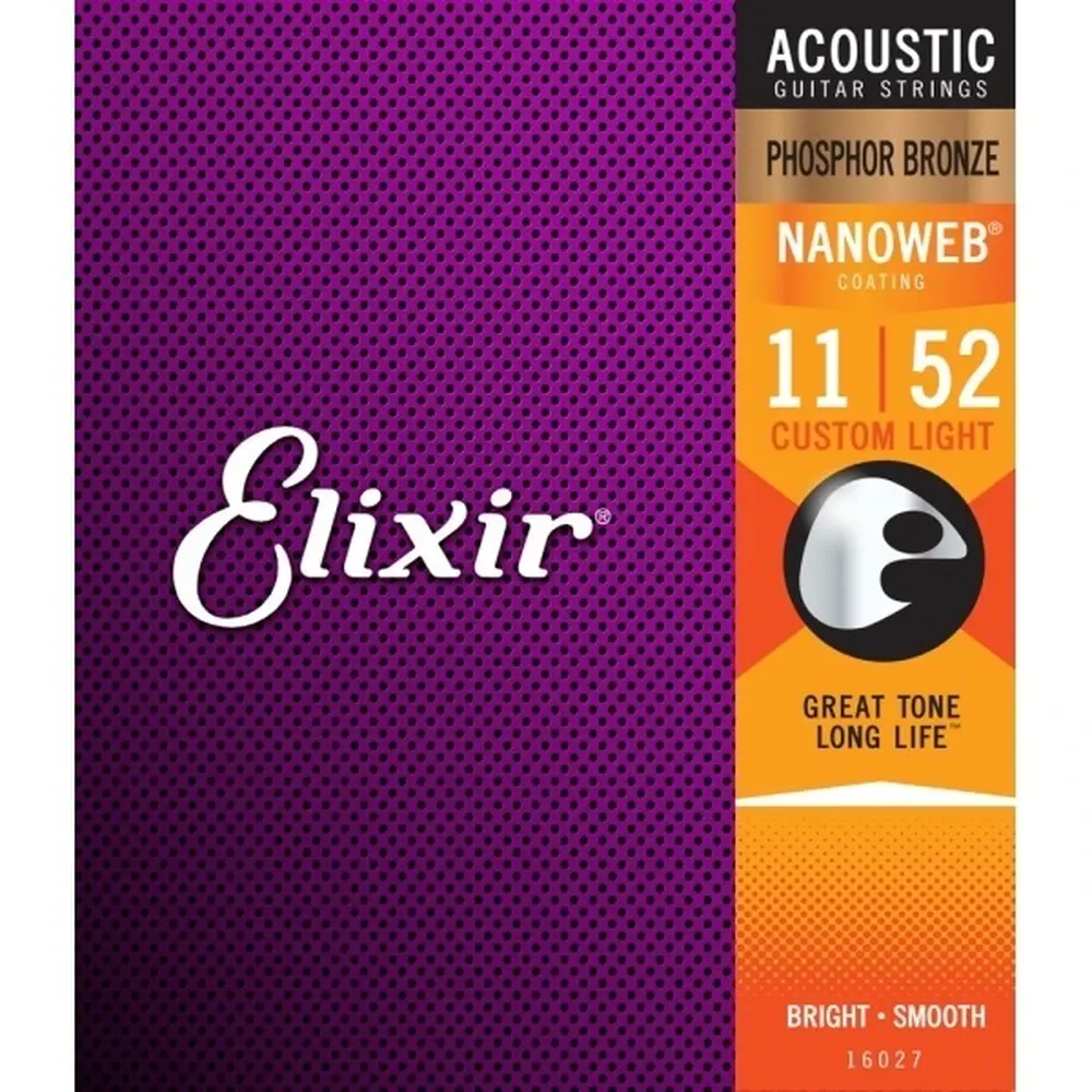 Elixir 16027 磷青銅 Nanoweb 木吉他弦 11-52 舊版包裝