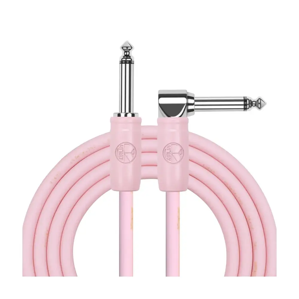 KIRLIN IPCC-242 馬卡龍色樂器導線 粉色 24AWG 6.3mm 直頭L頭