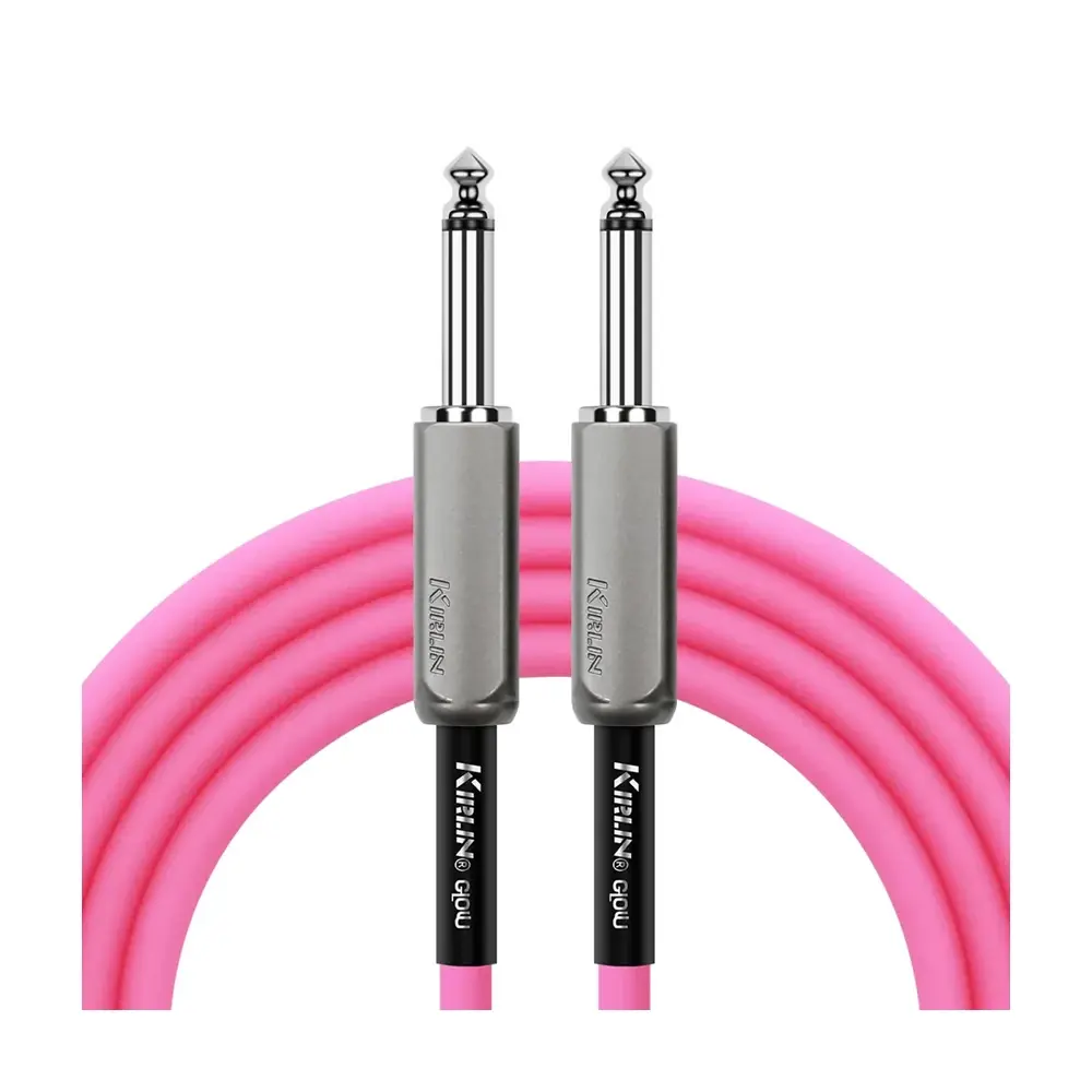 KIRLIN IMGE-221BM 螢光樂器導線 螢光粉紅 22AWG 6.3mm 雙直頭