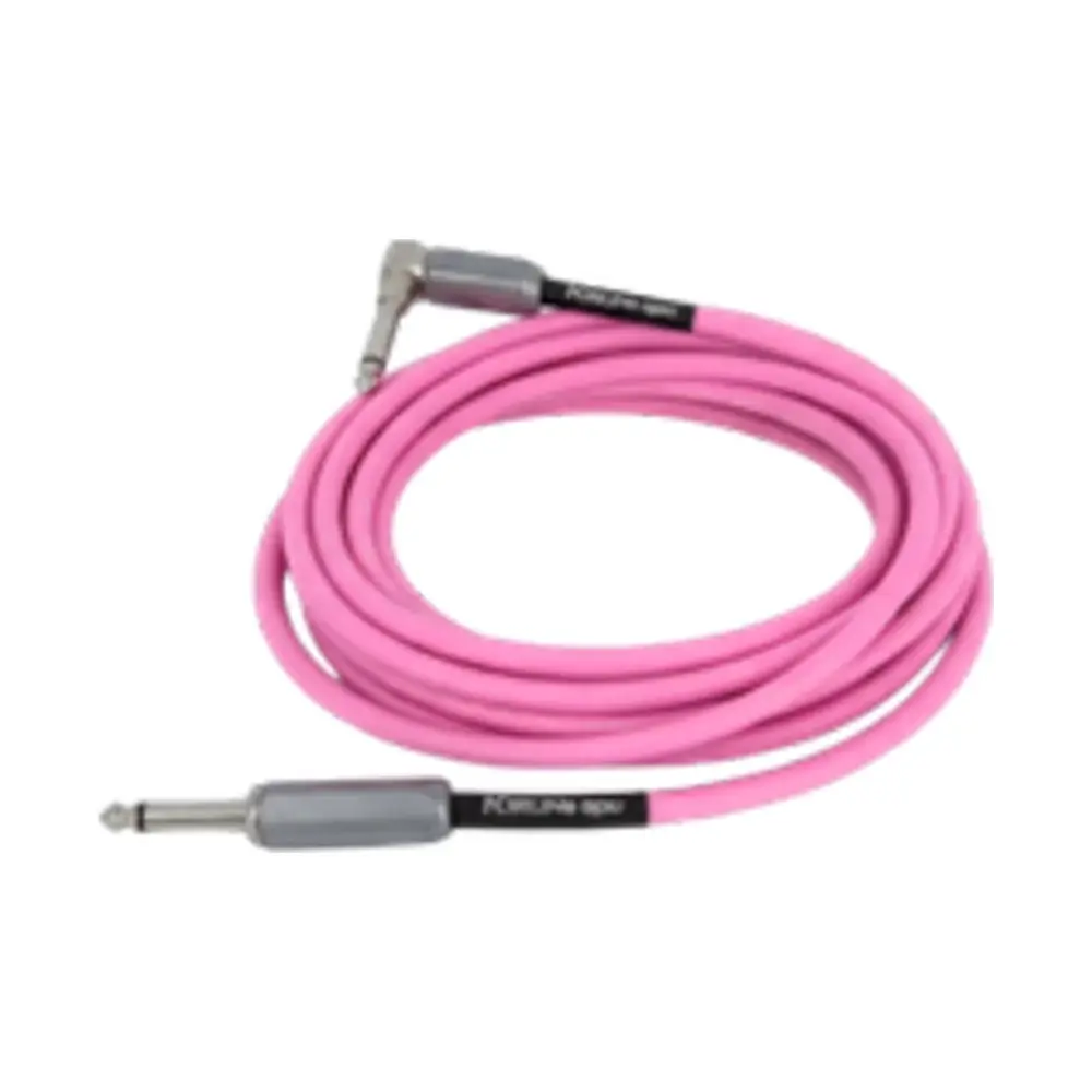 KIRLIN IMGE-222BM 螢光樂器導線 螢光粉紅 22AWG 6.3mm 直頭L頭