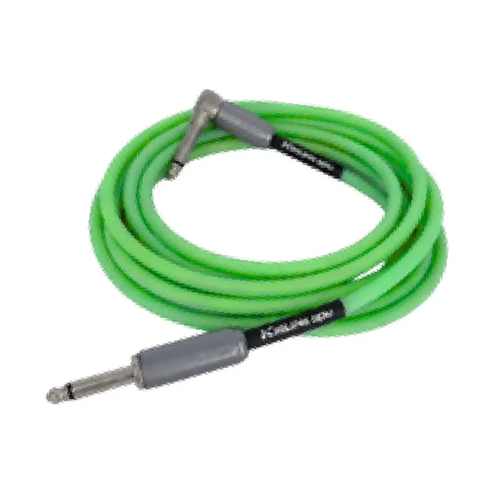 KIRLIN IMGE-222BM 螢光樂器導線 螢光綠 22AWG 6.3mm 直頭L頭