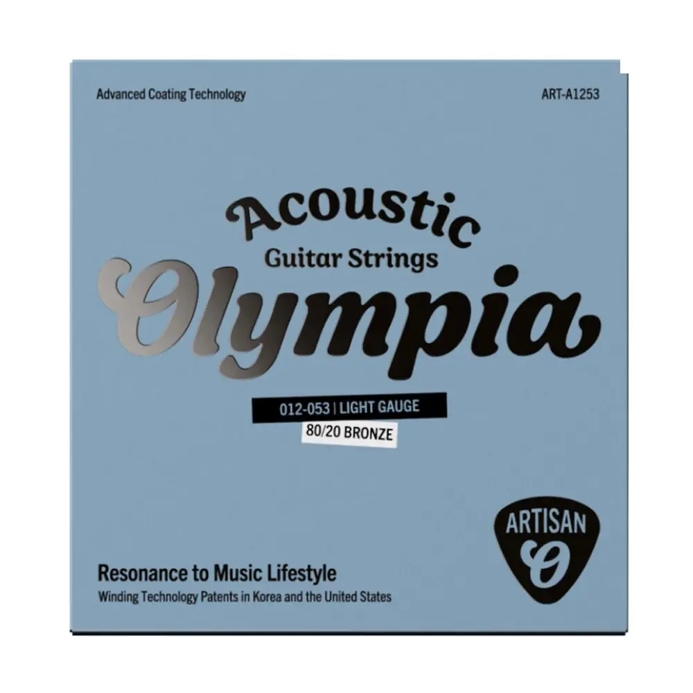 Olympia ART-A1253 樂手系列塗層黃銅木吉他弦 弦徑 12-53 包裝
