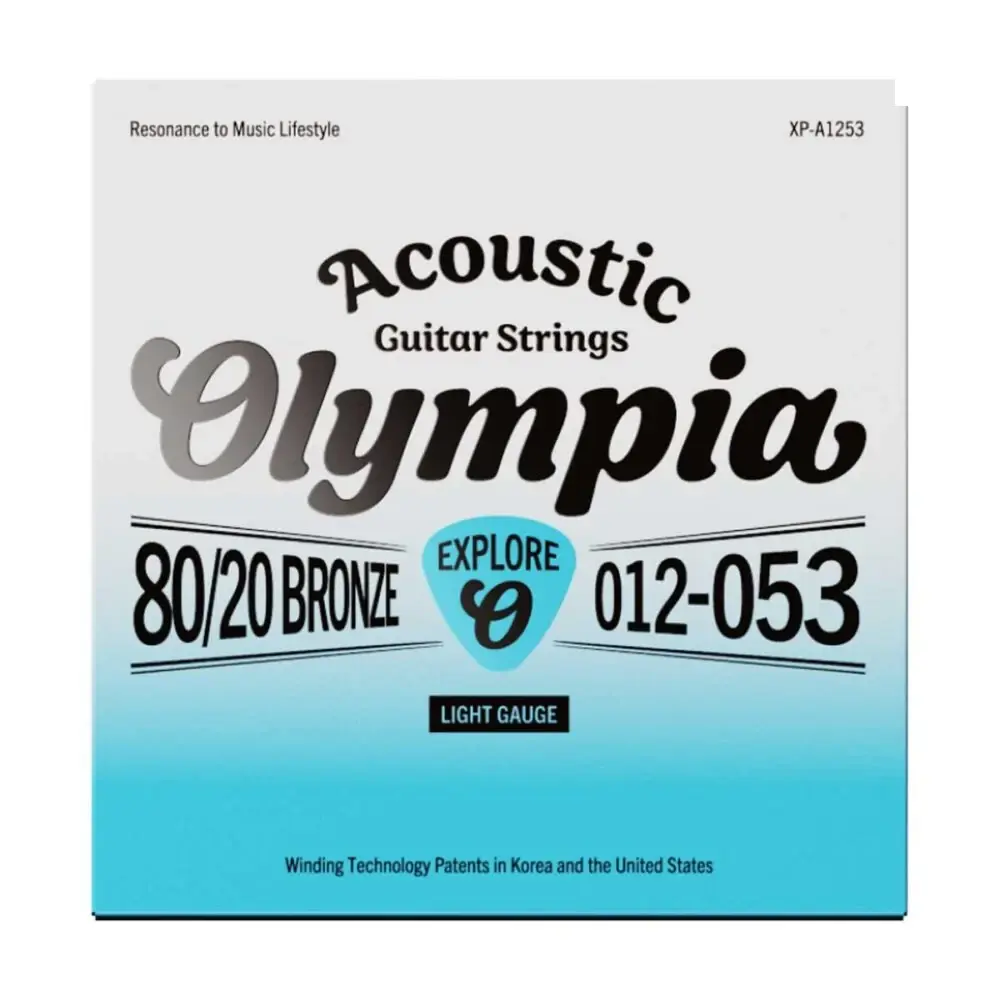 Olympia XP-A1253 探索者系列 80/20 黃銅木吉他弦 弦徑 12-53 包裝