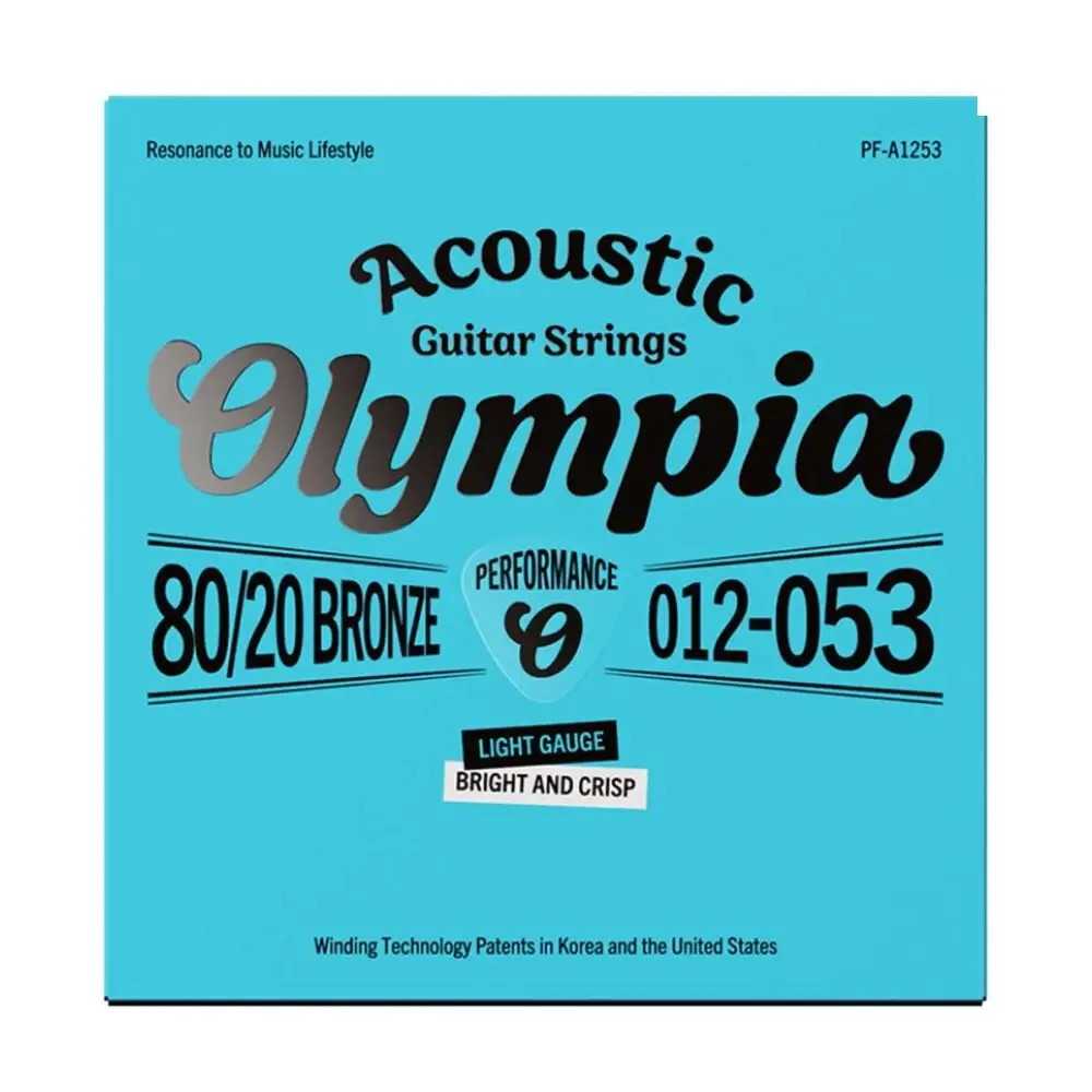 Olympia PF-A1253 高品質系列 80/20 黃銅木吉他弦 弦徑 12-53 包裝