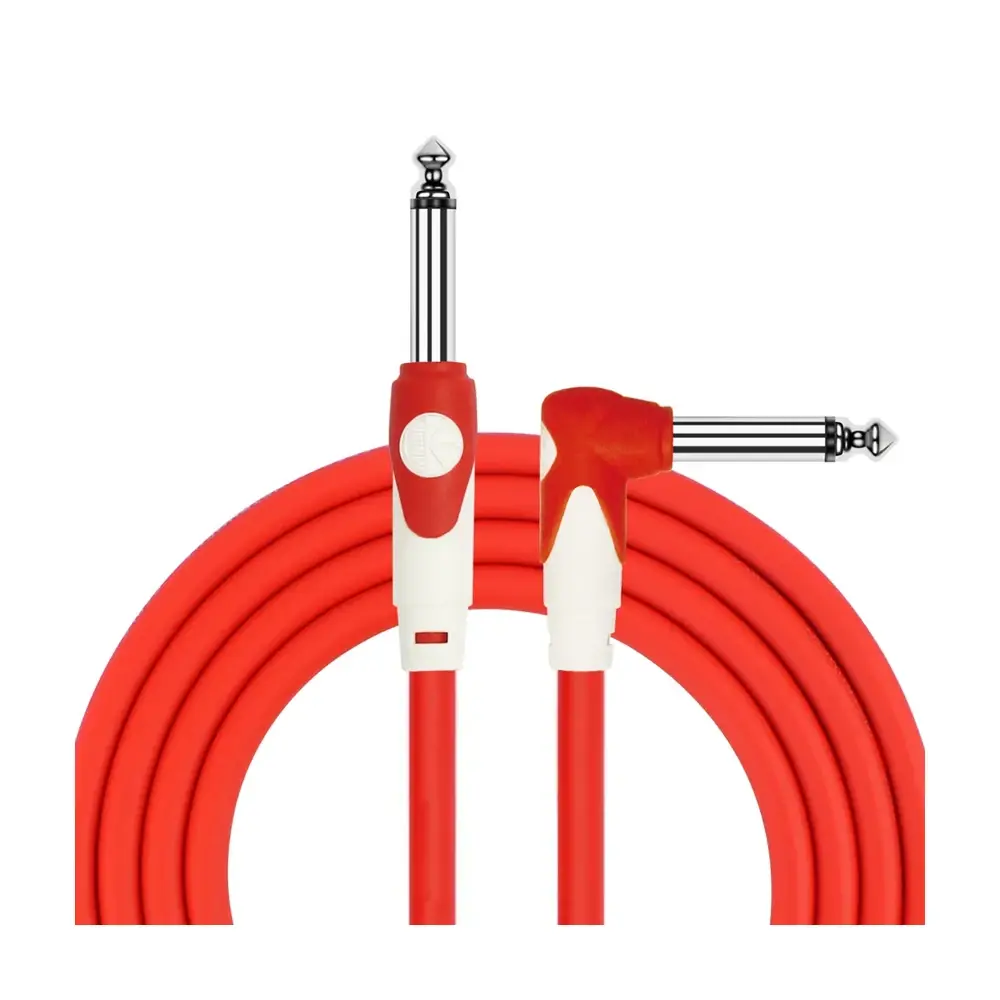 KIRLIN LGI-202 樂器導線 紅色 6.3mm 直頭L頭 3M 6M