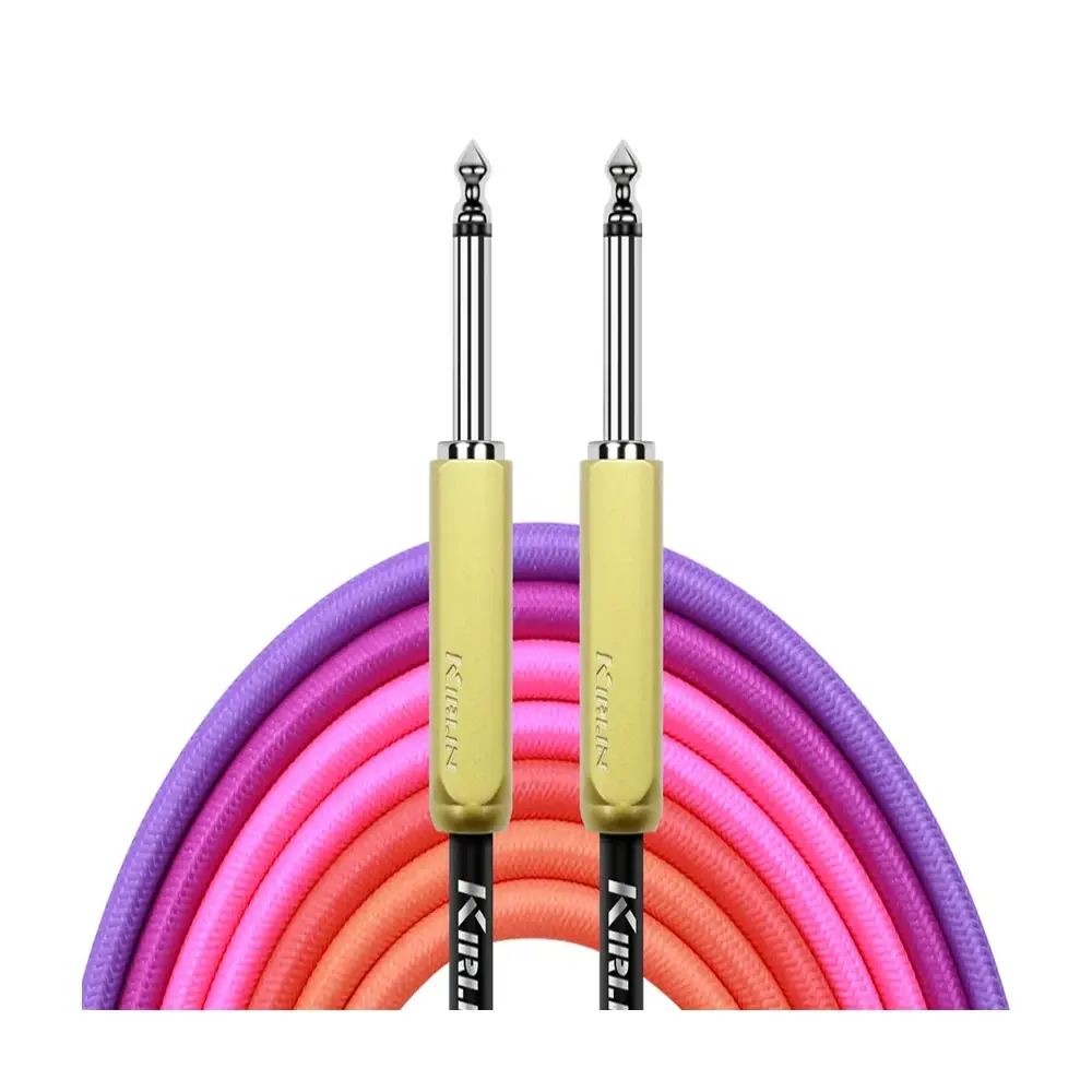 KIRLIN IWJ-221GM 漸層樂器導線 漸變紅 22AWG 6.3mm 雙直頭