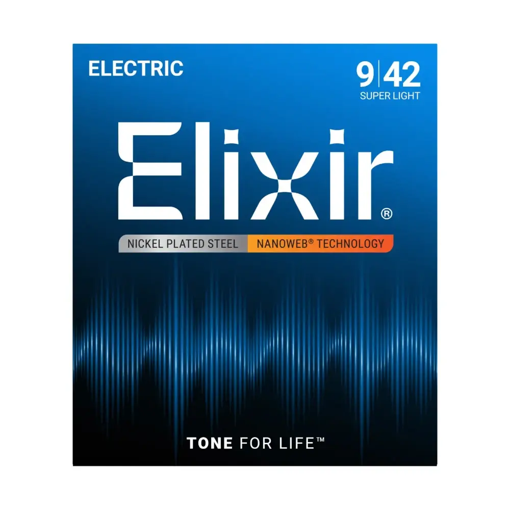 Elixir 12002 鎳纏繞 Nanoweb 電吉他弦 弦徑 09-42 Super Light 包裝