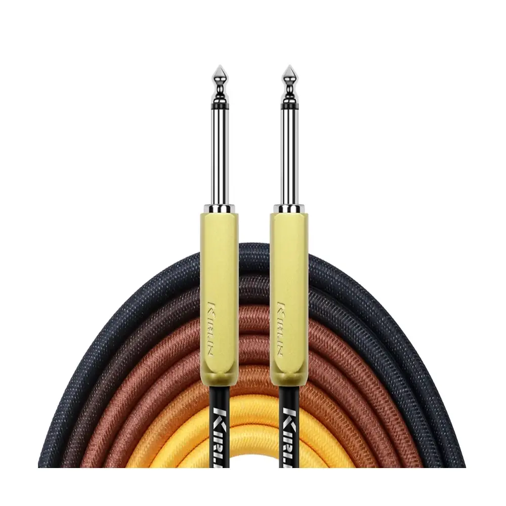 KIRLIN IWJ-221GM 漸層樂器導線 漸變黃 22AWG 6.3mm 雙直頭