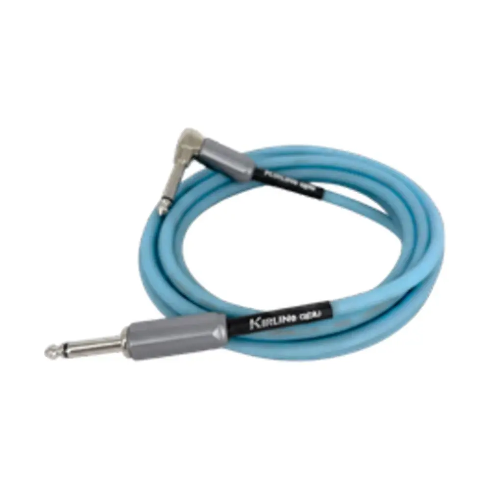 KIRLIN IMGE-222BM 螢光樂器導線 螢光粉藍 22AWG 6.3mm 直頭L頭
