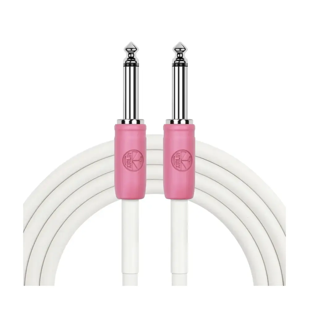 KIRLIN IP-241 白色樂器導線 粉色接頭 24AWG 6.3mm 雙直頭