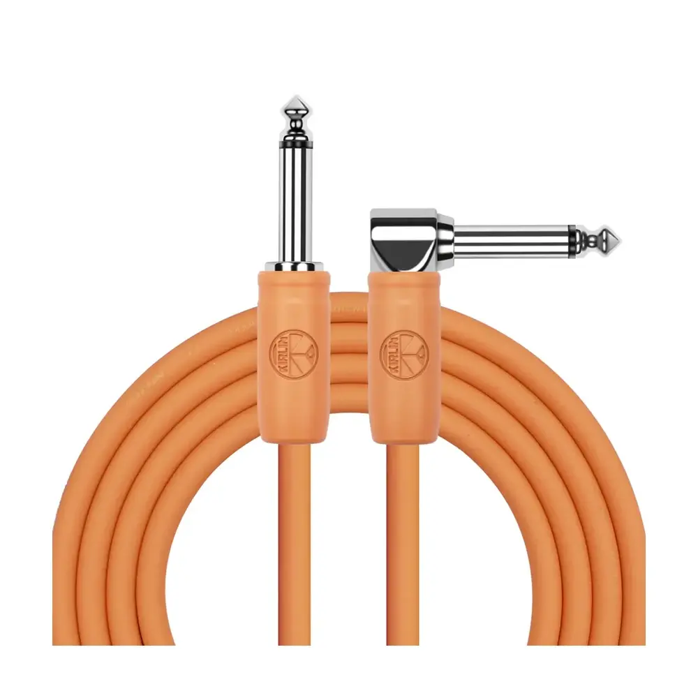 KIRLIN IPCC-242 馬卡龍色樂器導線 橘色 24AWG 6.3mm 直頭L頭