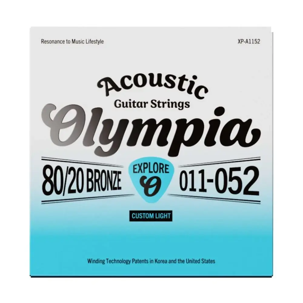 Olympia XP-A1152 探索者系列 80/20 黃銅木吉他弦 弦徑 11-52 包裝