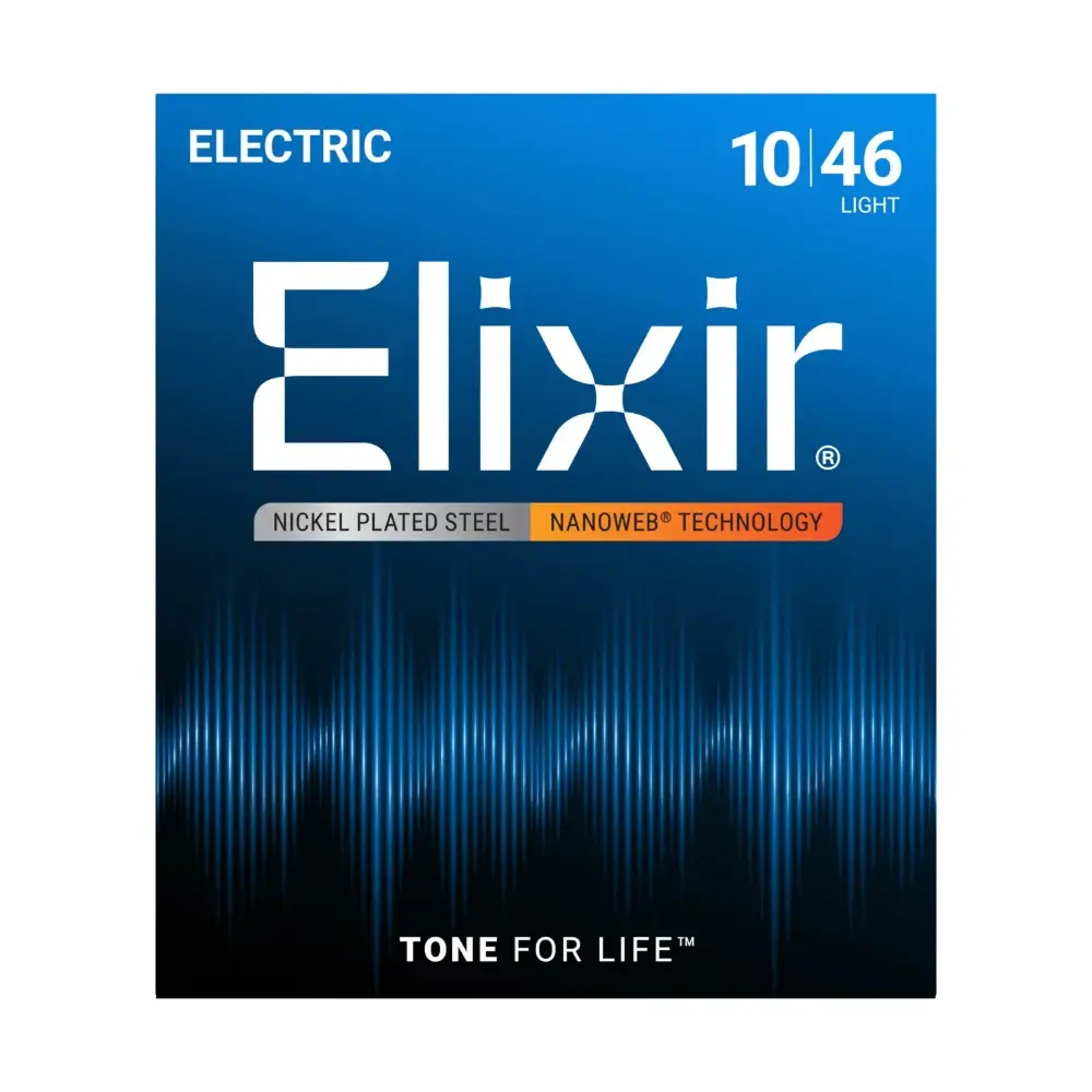 Elixir 12052 鎳纏繞 Nanoweb 電吉他弦 弦徑 10-46 Light 包裝