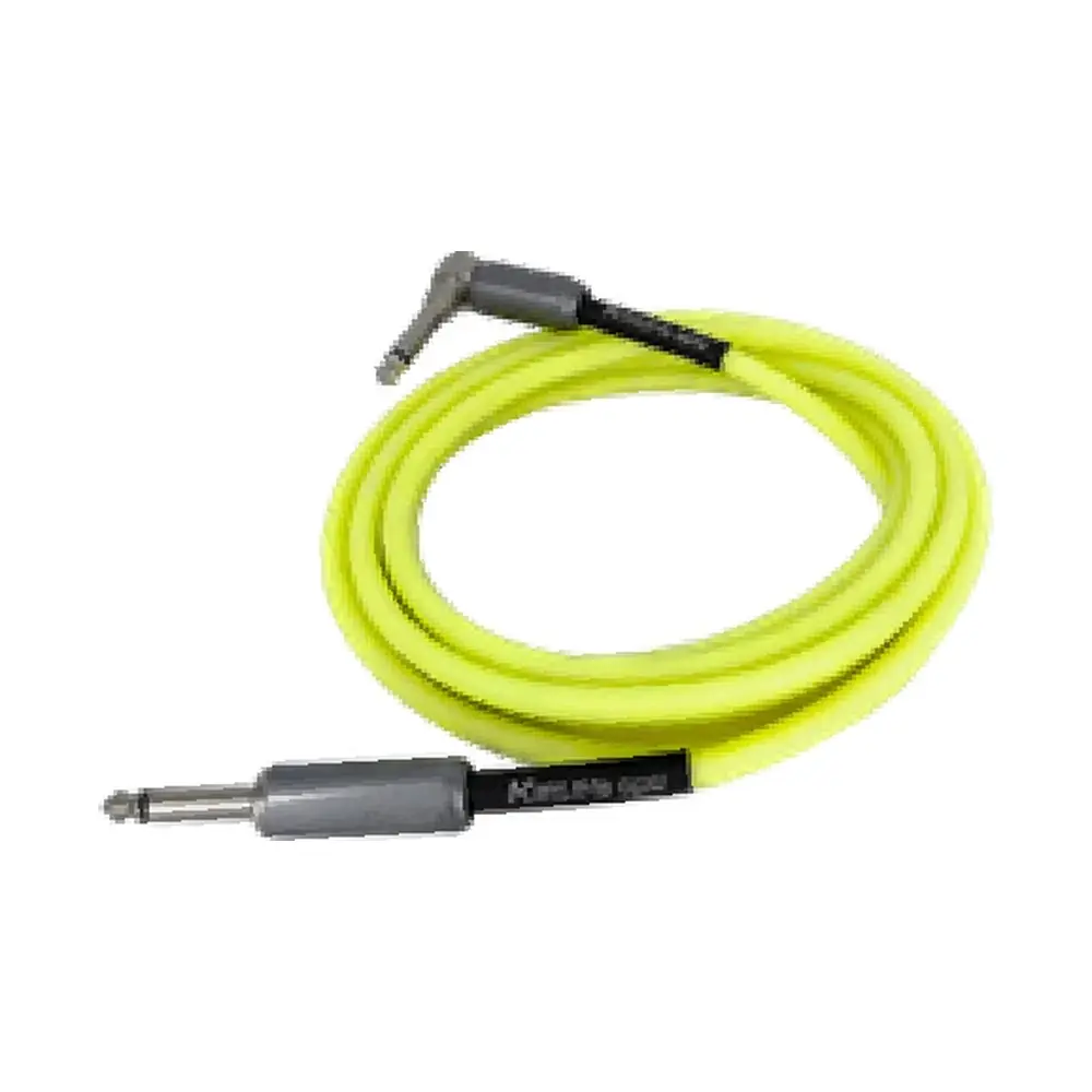 KIRLIN IMGE-222BM 螢光樂器導線 螢光黃 22AWG 6.3mm 直頭L頭