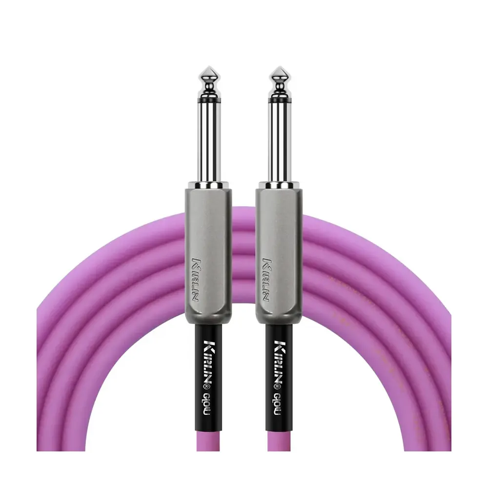 KIRLIN IMGE-221BM 螢光樂器導線 螢光紫 22AWG 6.3mm 雙直頭