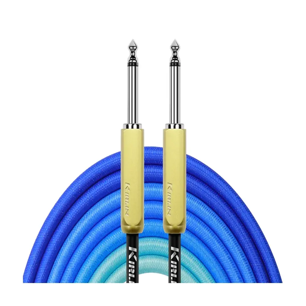 KIRLIN IWJ-221GM 漸層樂器導線 漸變藍 22AWG 6.3mm 雙直頭