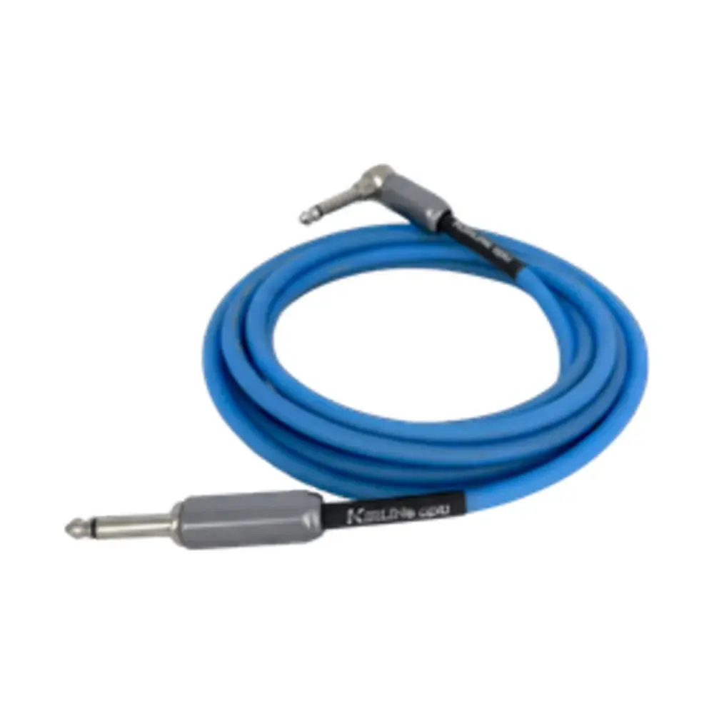 KIRLIN IMGE-222BM 螢光樂器導線 螢光藍 22AWG 6.3mm 直頭L頭